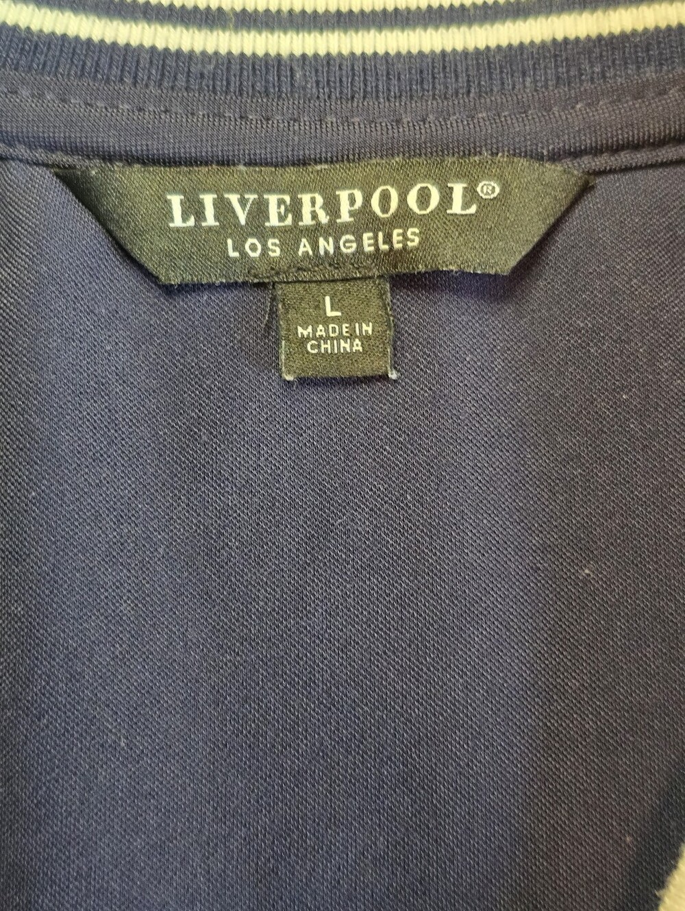 Liverpool Inkwell Zip Up ZIP V-Neck Track Jacket Navy Blue Size Large - Picture 5 of 11